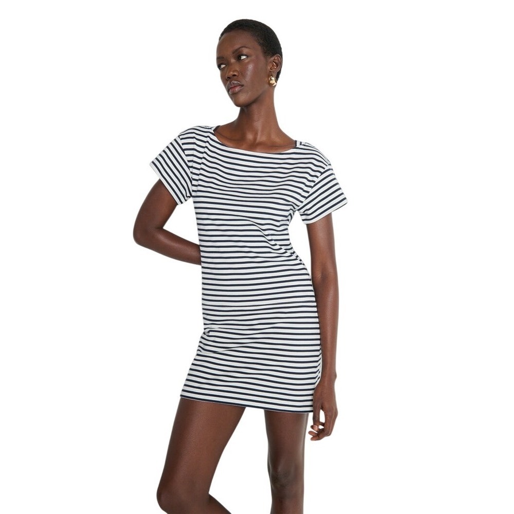 Nation LTD Black and White Striped Mini Dress